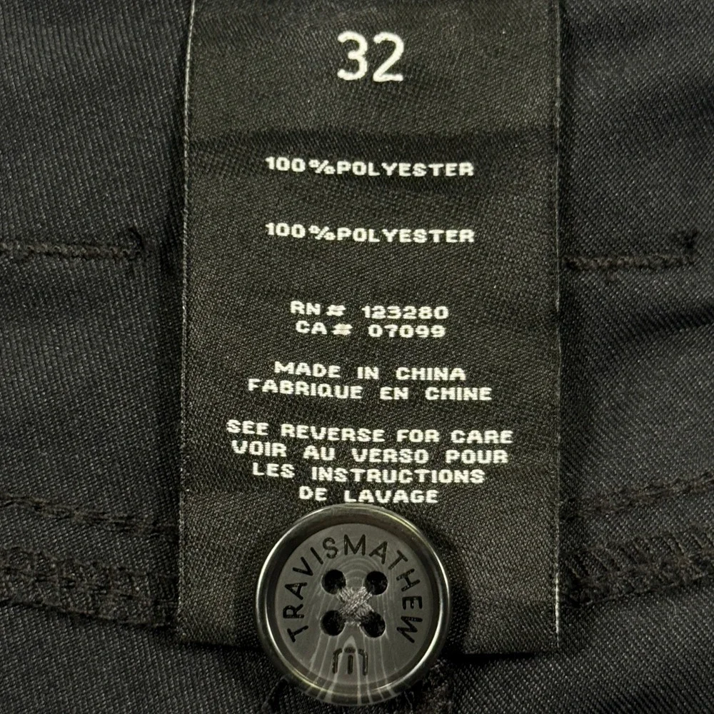 Travis Mathew Open to Close Black Golf Pants Mens 32 Straight Leg Polyester